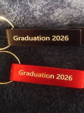 65 Piece Lot Of Graduation 2026 Aluminum Keychain Bottle Openers